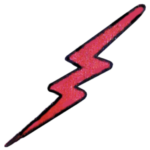 David Wojnarowicz doodle of red lightening bolt