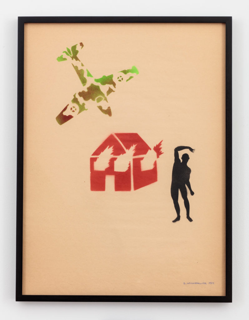 Untitled (Burning House with Camouflaged Plane and Figure II) 1982