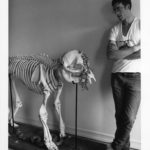 David Wojnarowicz with baby elephant skeleton. Photo by Peter Bellamy