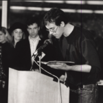 David Wojnarowicz at “In Memoriam: A Gathering of Hope A Day Without Art”  MoMA  November 30 1989
