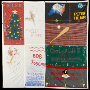NAMES Project AIDS Memorial Quilt panel including David Wojnarowicz's tribute to Peter Hujar