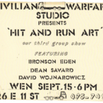 Invitation to Hit and Run Art, Civilian Warfare Studio, September 15, 1982