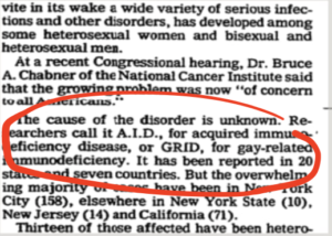 "New Homosexual Disorder Worries Health Officials," May 11, 1982, The New York Times.