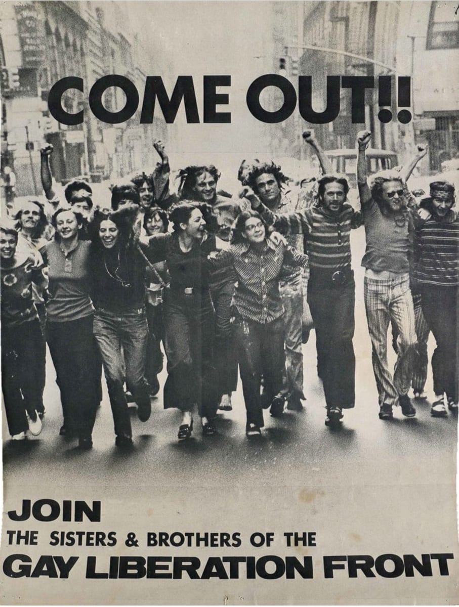 Peter Hujar, Come Out!, 1970. Silver gelatin print for Gay Liberation Front poster, 1970. Offset lithograph, 14 3/4 x 19 1/4 in. The Peter Hujar Archive / Artists Rights Society (ARS), New York