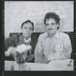 Herbert Huncke and Louis Cartwright, at Indian restaurant banquet for Hanuman Press, November, 1989 Photograph by Allen Ginsberg, (c) The Estate of Allen Ginsberg