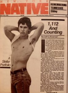 Larry Kramer cover article in New York Native, 1983