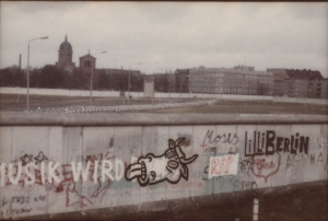 David Wojnarowicz graffiti of gagging cow, Berlin, 1983