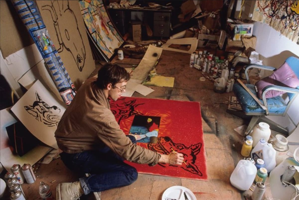 David Wojnarowicz in his PS1 Studio c 1983. Photo copyright and courtesy Andreas Sterzing.