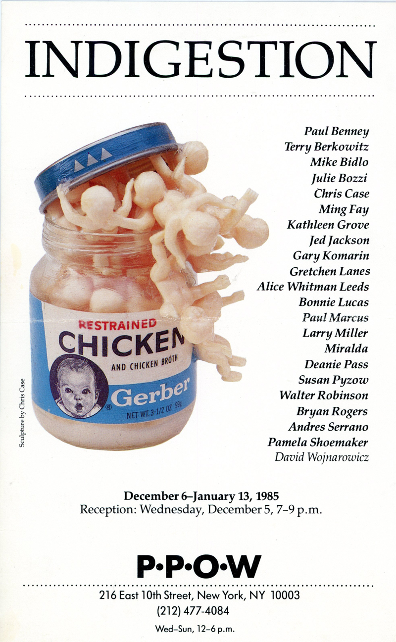 PPOW Indigestion show invitation, 1985