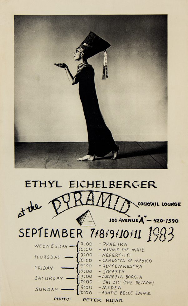 Ethyl Eichelberger at the Pyramid, September 1983. Photo by Peter Hujar.