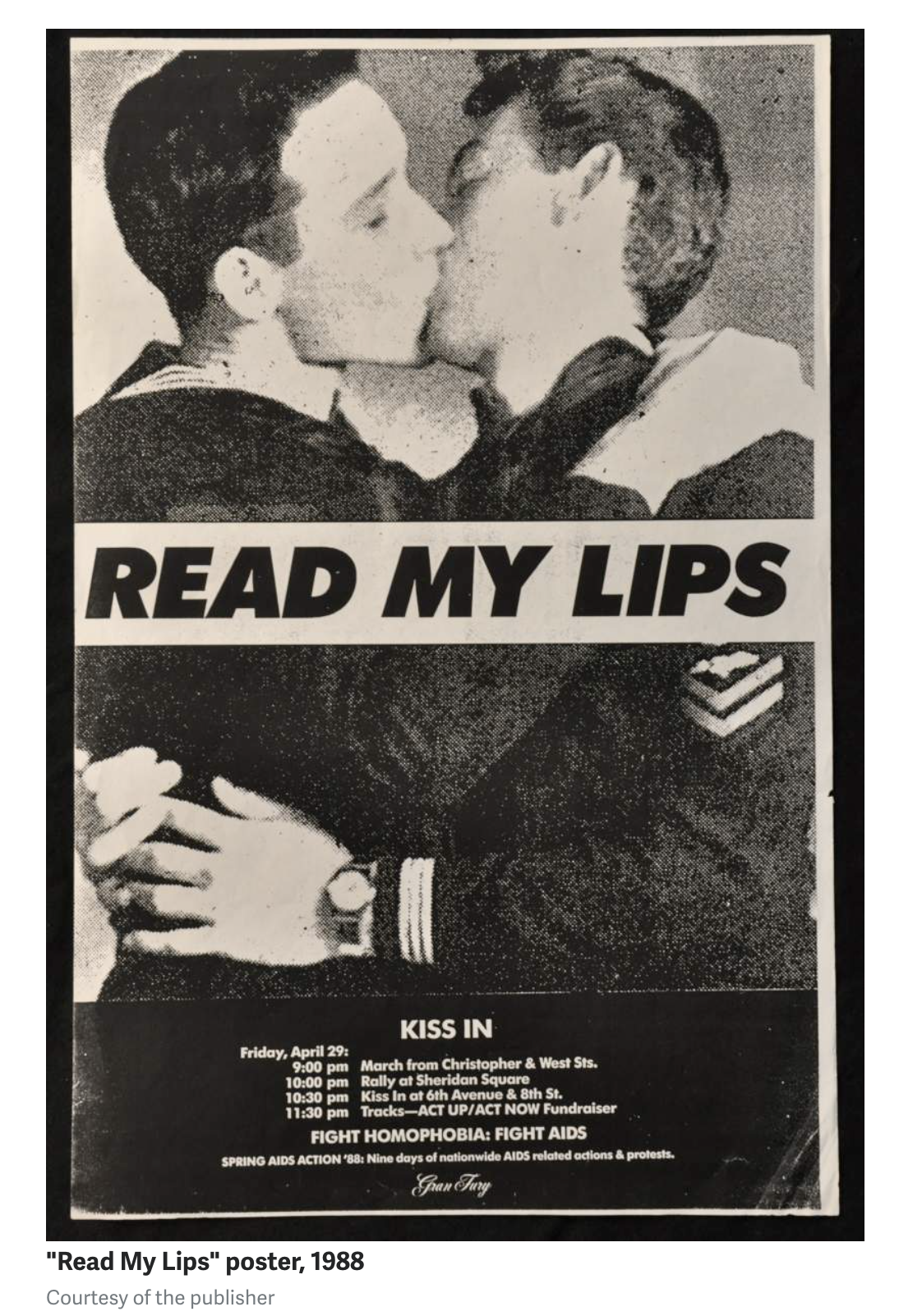 Gran Fury, "Read My Lips," Kiss-in Poster, April, 1988