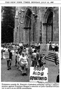 July 26, 1987 New York Times article on protest of Cardinal O'Connor appointment