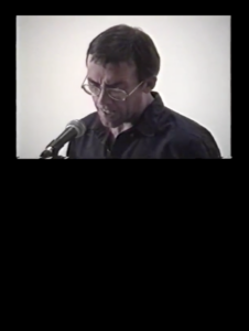 David Wojnarowicz performs his last reading from "Close to the Knives" at The Drawing Center to benefit ACT UP's Needle Exchange Program, October 26, 1991