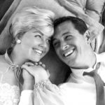 Actress Doris Day and actor Rock Hudson in promotional still for the film Pillow Talk, 1959.