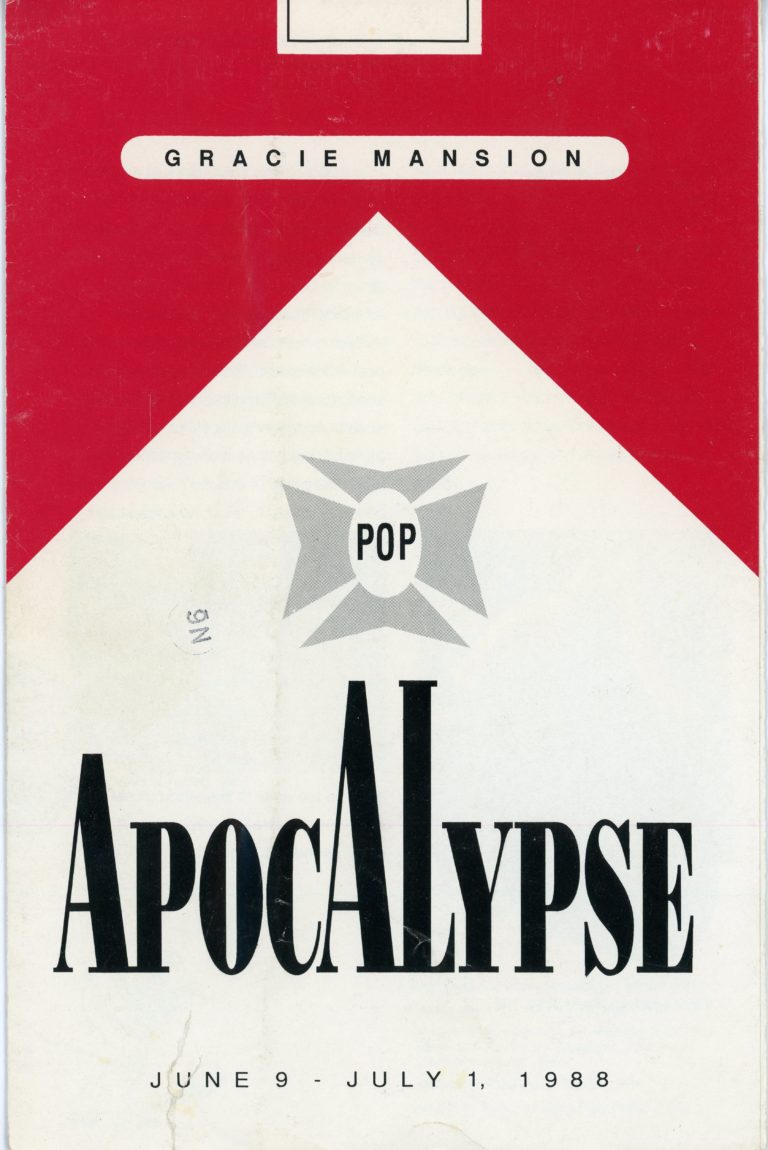 Invitation to "Pop Apocalypse 9 June - 1 July 1988 at Gracie Mansion Gallery"