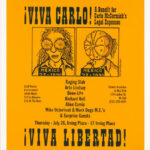 David Wojnarowicz flier, Viva Carlo! ¡Viva Libertad! A Benefit for Carlo McCormick's Legal Expenses, 1990 