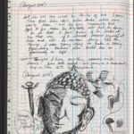David Wojnarowicz journal, July 1977, NY Journal I, Brooklyn Heights, "Human Head I." Courtesy The David Wojnarowicz Papers at The Downtown Collection of Fales Library and Special Collections at New York University.
