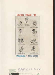 David Wojnarowicz journal, September 1977, "Human Head II." Courtesy The David Wojnarowicz Papers at The Downtown Collection of Fales Library and Special Collections at New York University.